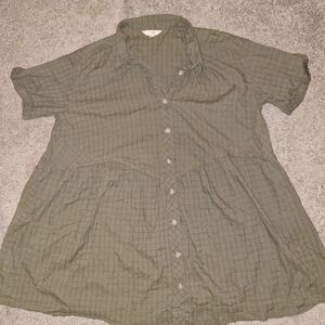 Terra Sky Olive Green Checkered Dress